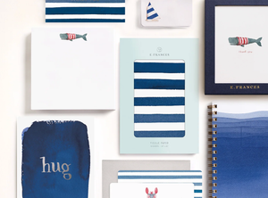 Navy Stripes Thank You Greeting Card – Classic & Elegant