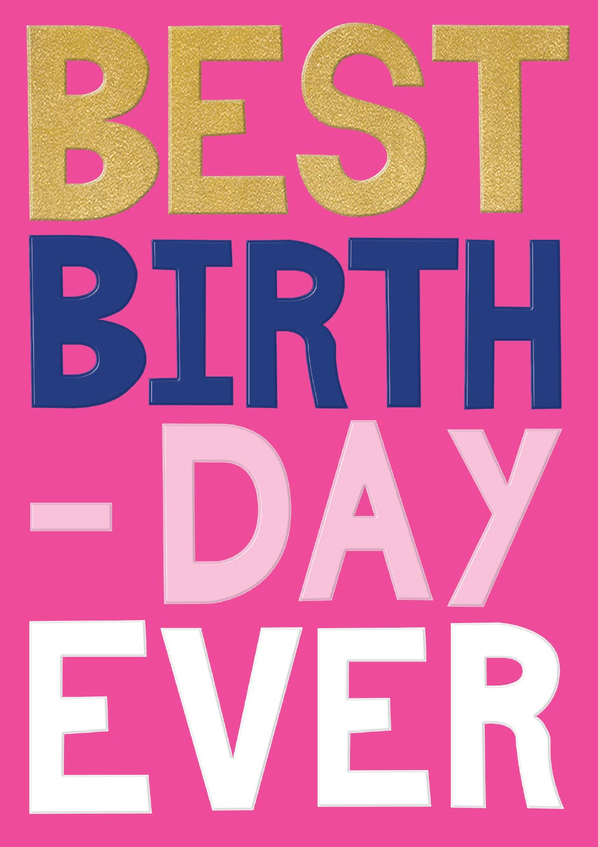 BIRTHDAY BEST PINK GREETING CARD RACHEL ELLEN