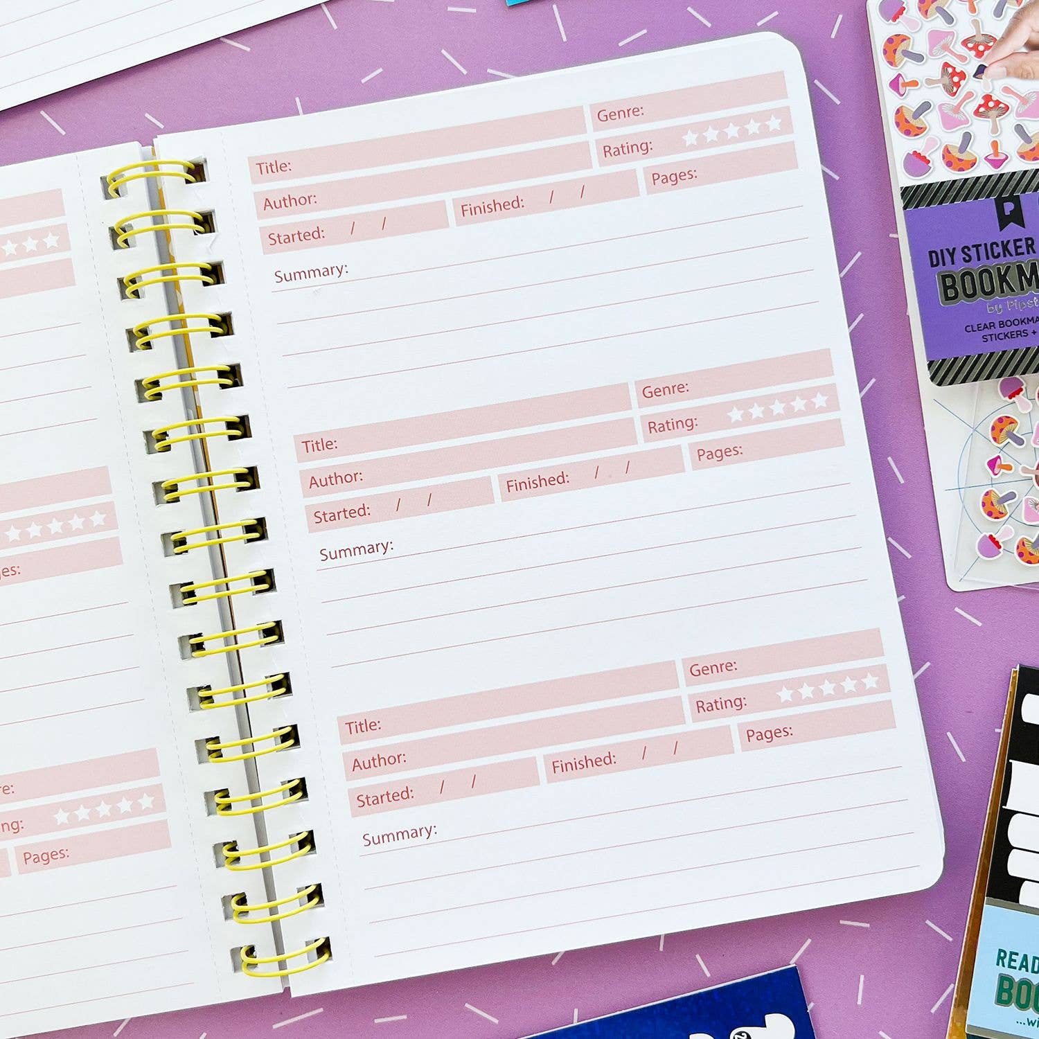 Literary Mushrooms Reading Journal/Spiral Notebook