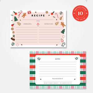Holiday Recipe Cards - Boxed Set of 10 Recipe Cards
