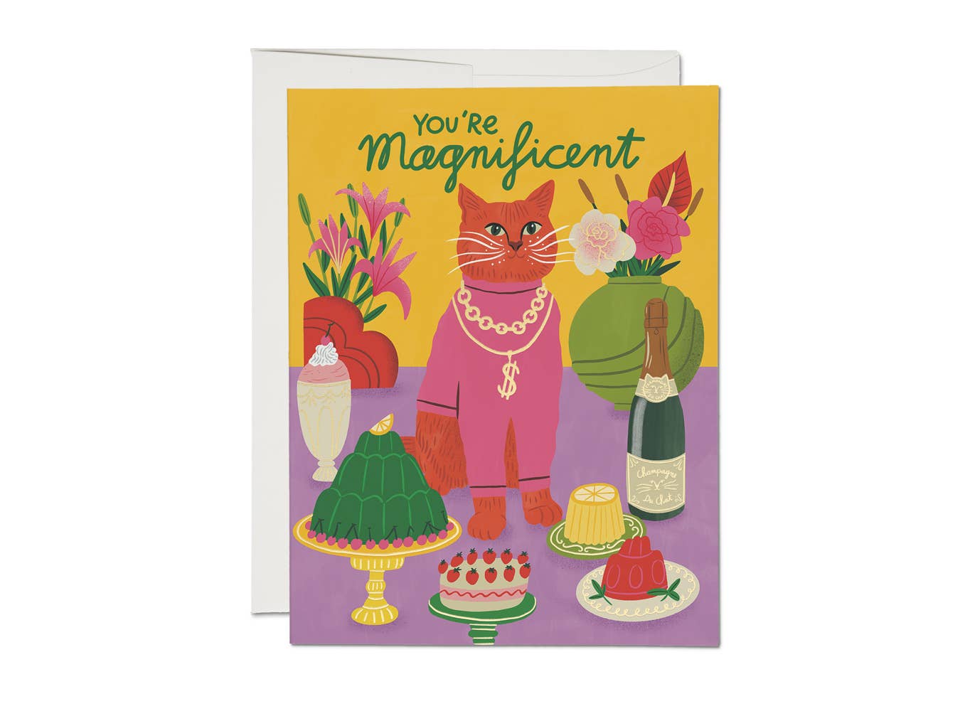 Magnificent Cat friendship greeting card: Singles