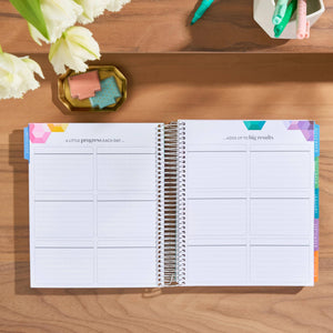 7x9 Monthly Planner - Mantra cover, Hexagon theme