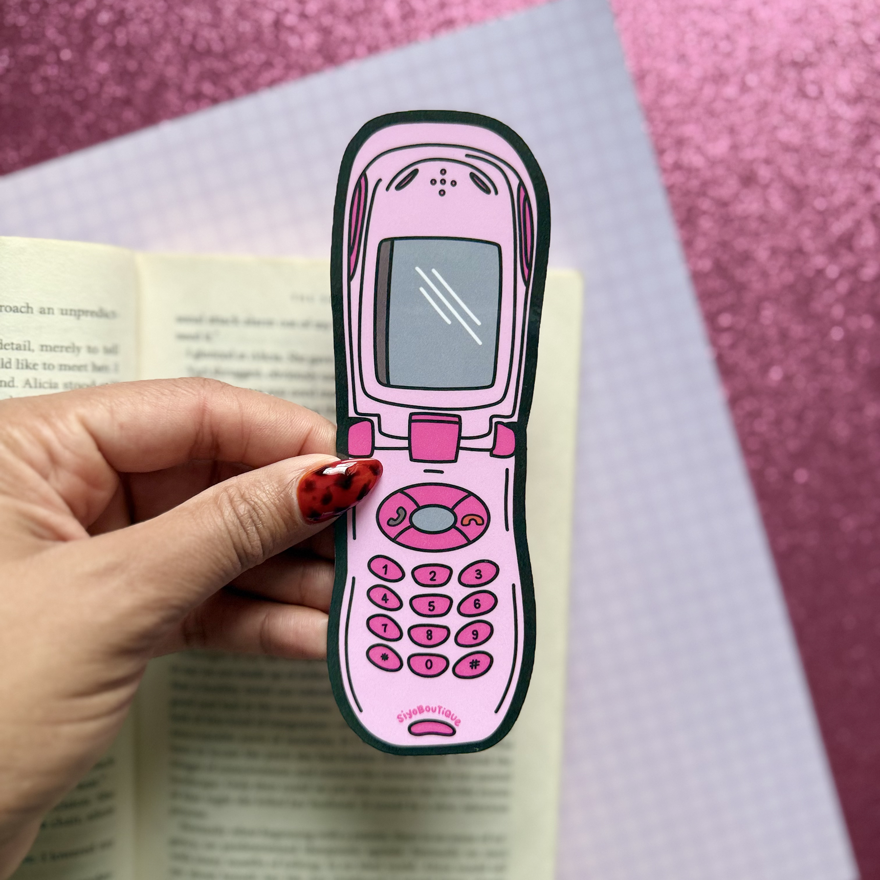 Flip Phone Bookmark - 90s Nostalgic Die Cut Bookmark