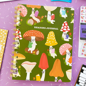Literary Mushrooms Reading Journal/Spiral Notebook