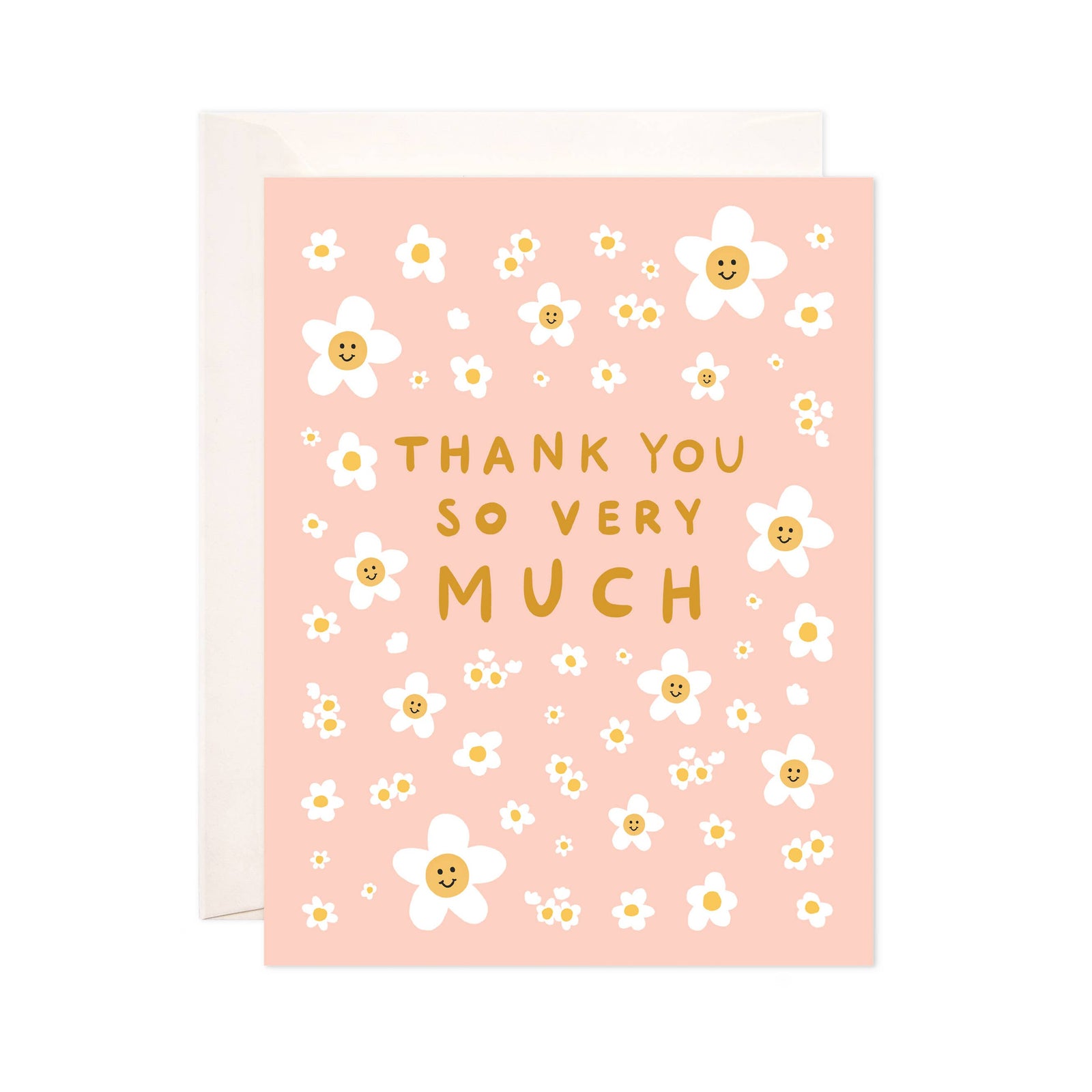 Flower Smile Thanks Greeting Card - Thank You Card: Single Card