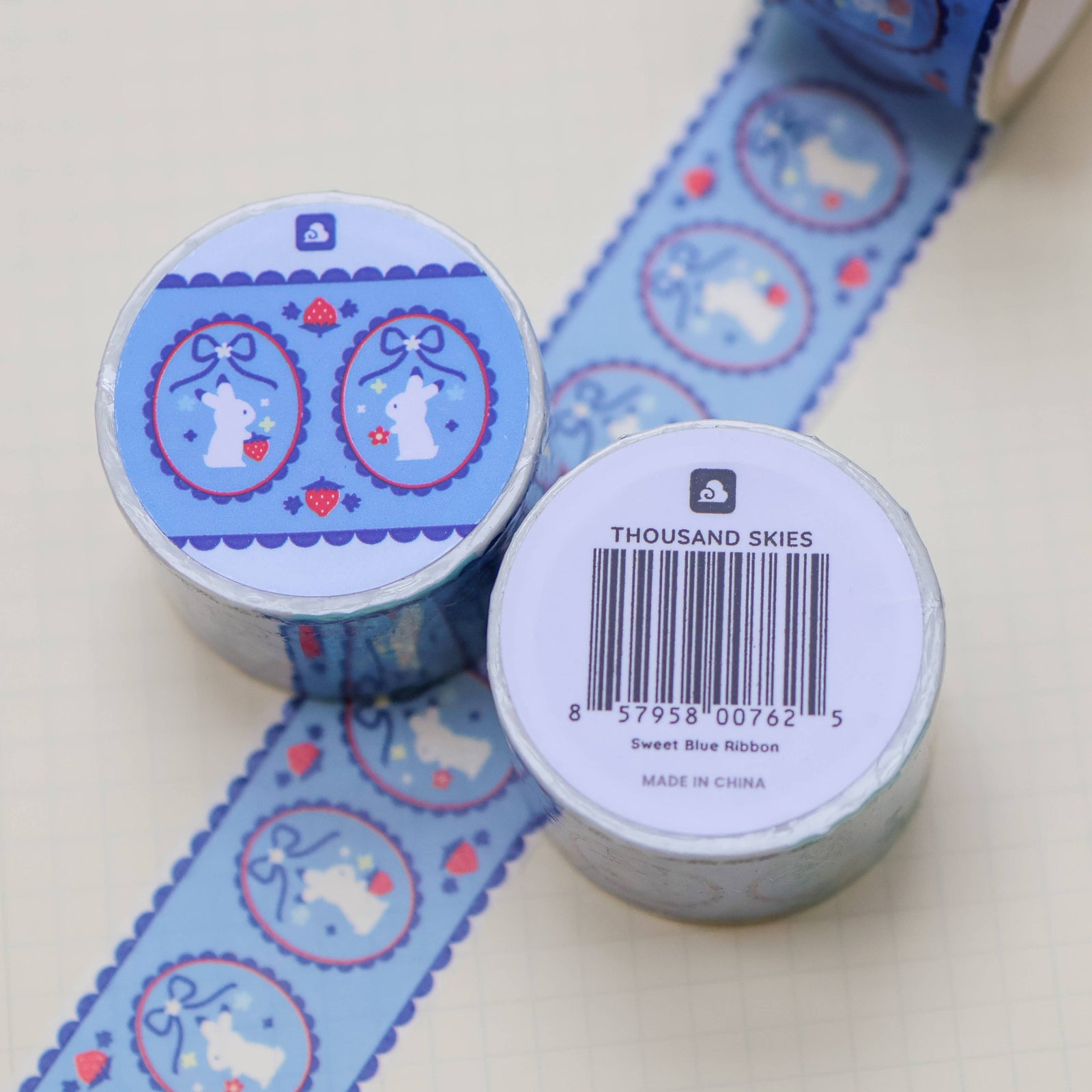 30mm Washi Tape - Sweet Blue Ribbon