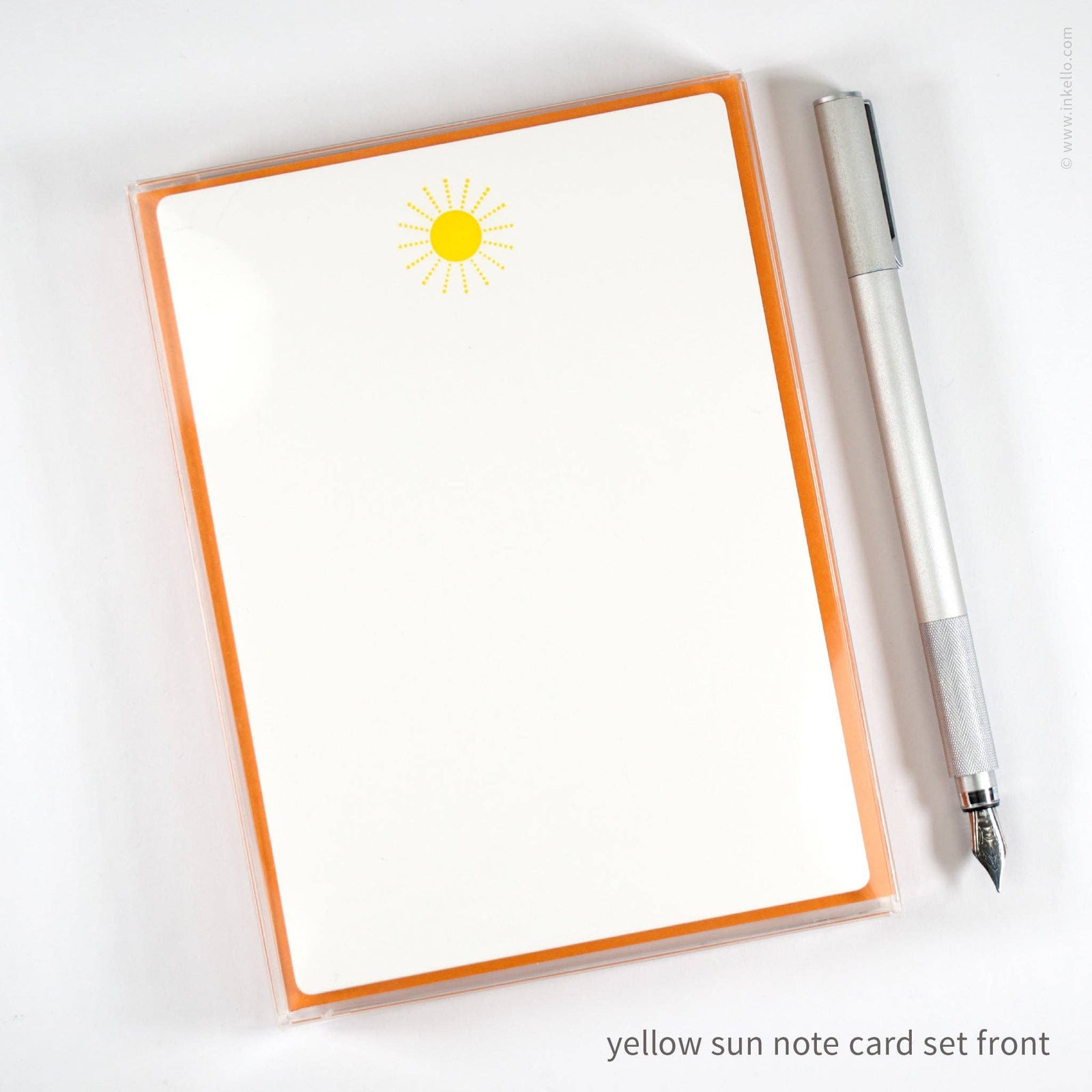 Flat Note Card Set with Yellow Sun (#502)