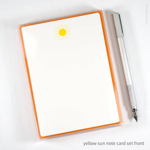 Flat Note Card Set with Yellow Sun (#502)