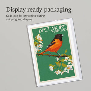 GREETING CARD Baltimore, Maryland, Oriole Letterpress