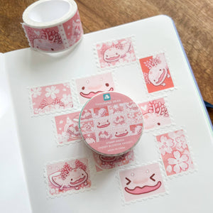 Stamp Washi Tape - Cherry Blossom Axolotl