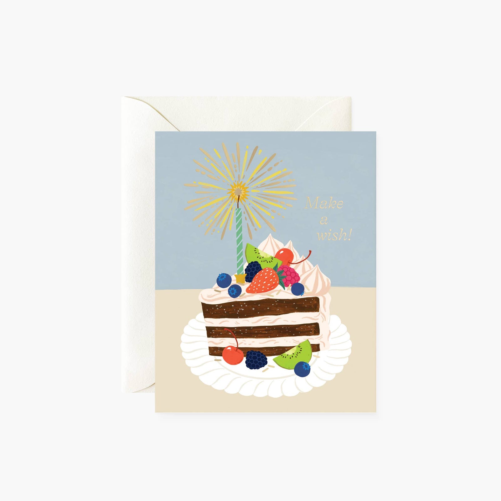 MAKE A WISH BIRTHDAY CAKE | greeting card