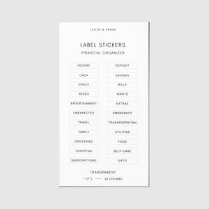 Clear Label Stickers | Financial: Clear Label Stickers | Financial
