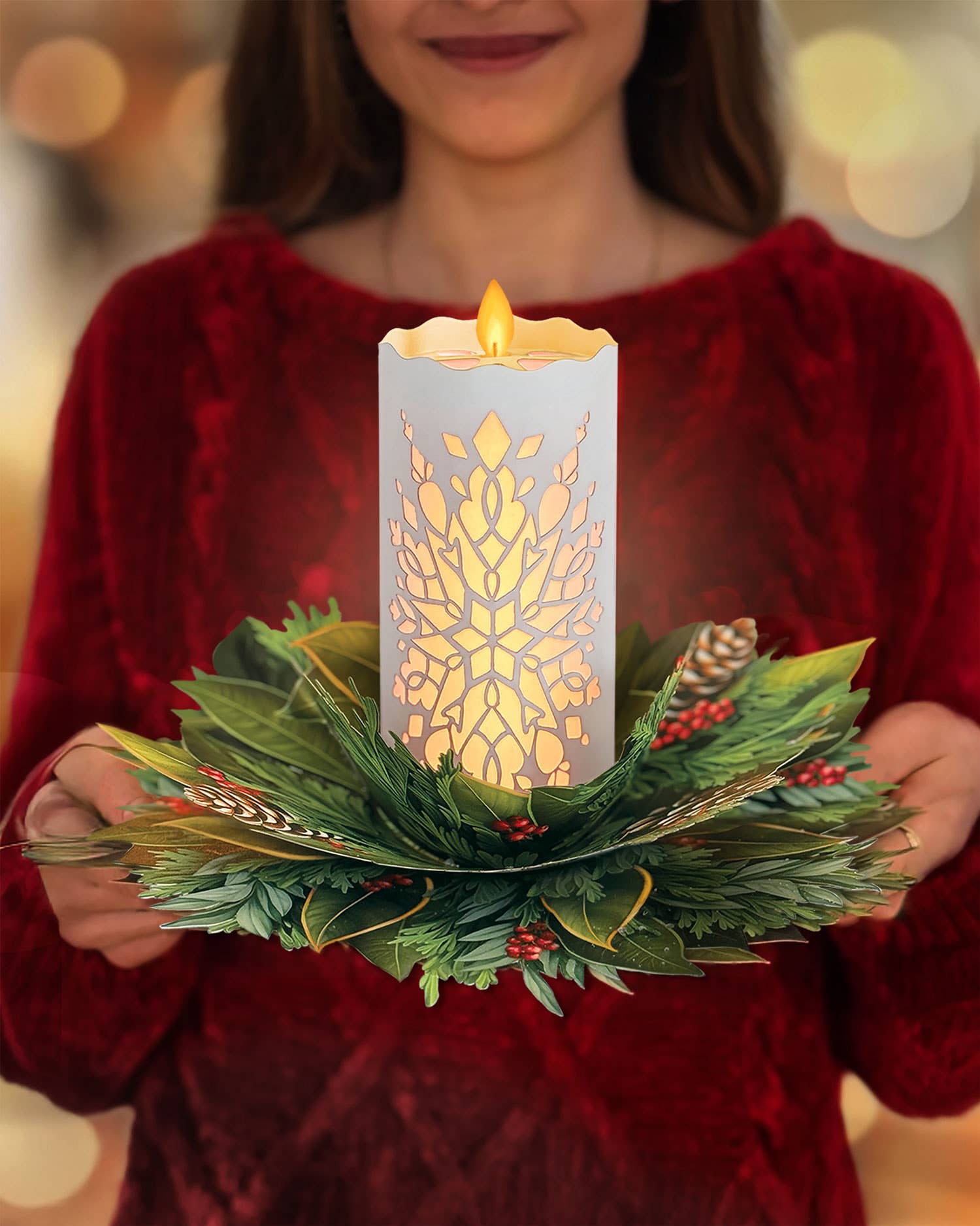 Holiday Candle with Lights