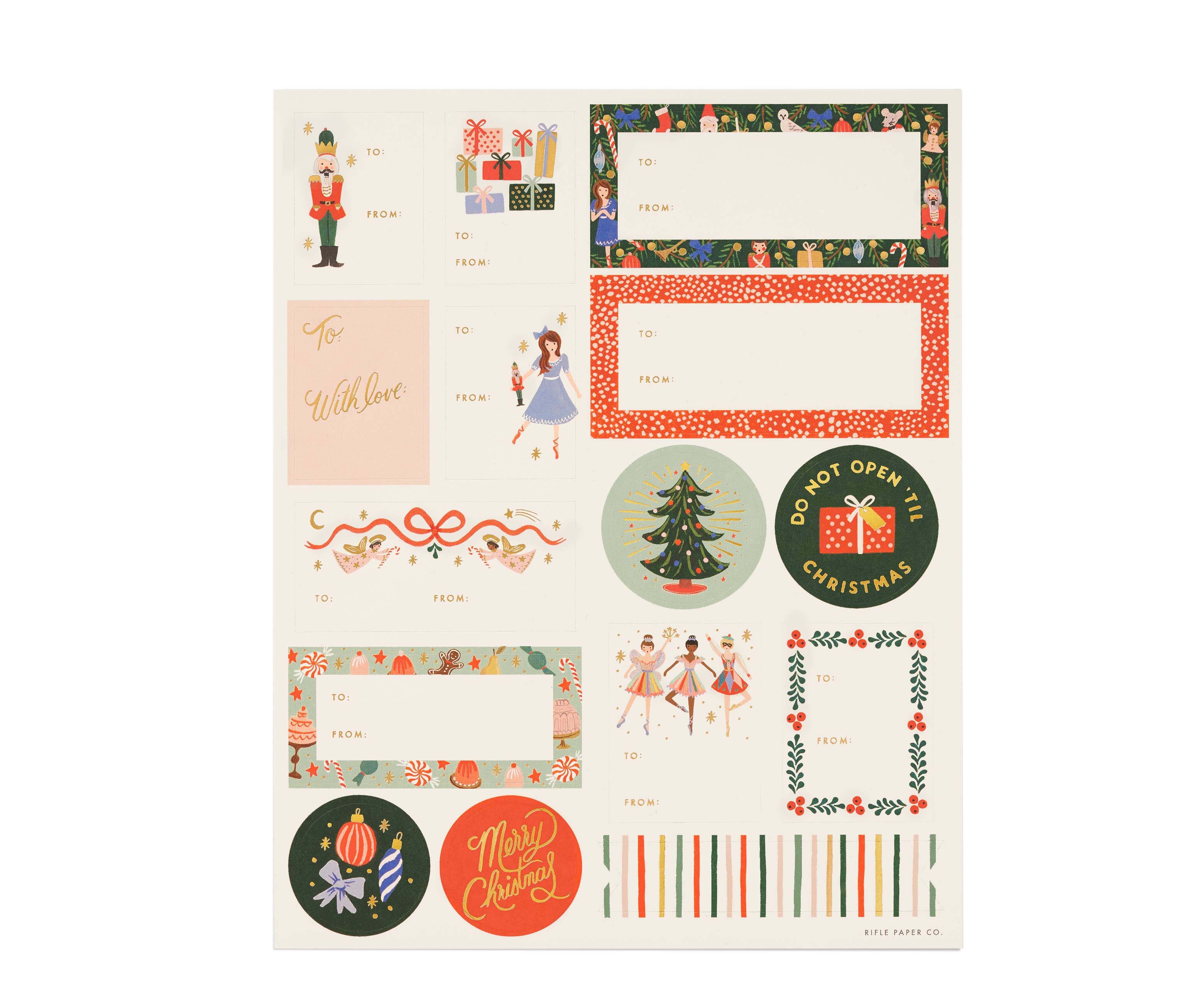 Pack of 3 Nutcracker Stickers & Labels - Paper Herald