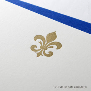 Flat Note Card Set with Gold Fleur-de-Lis (#502)