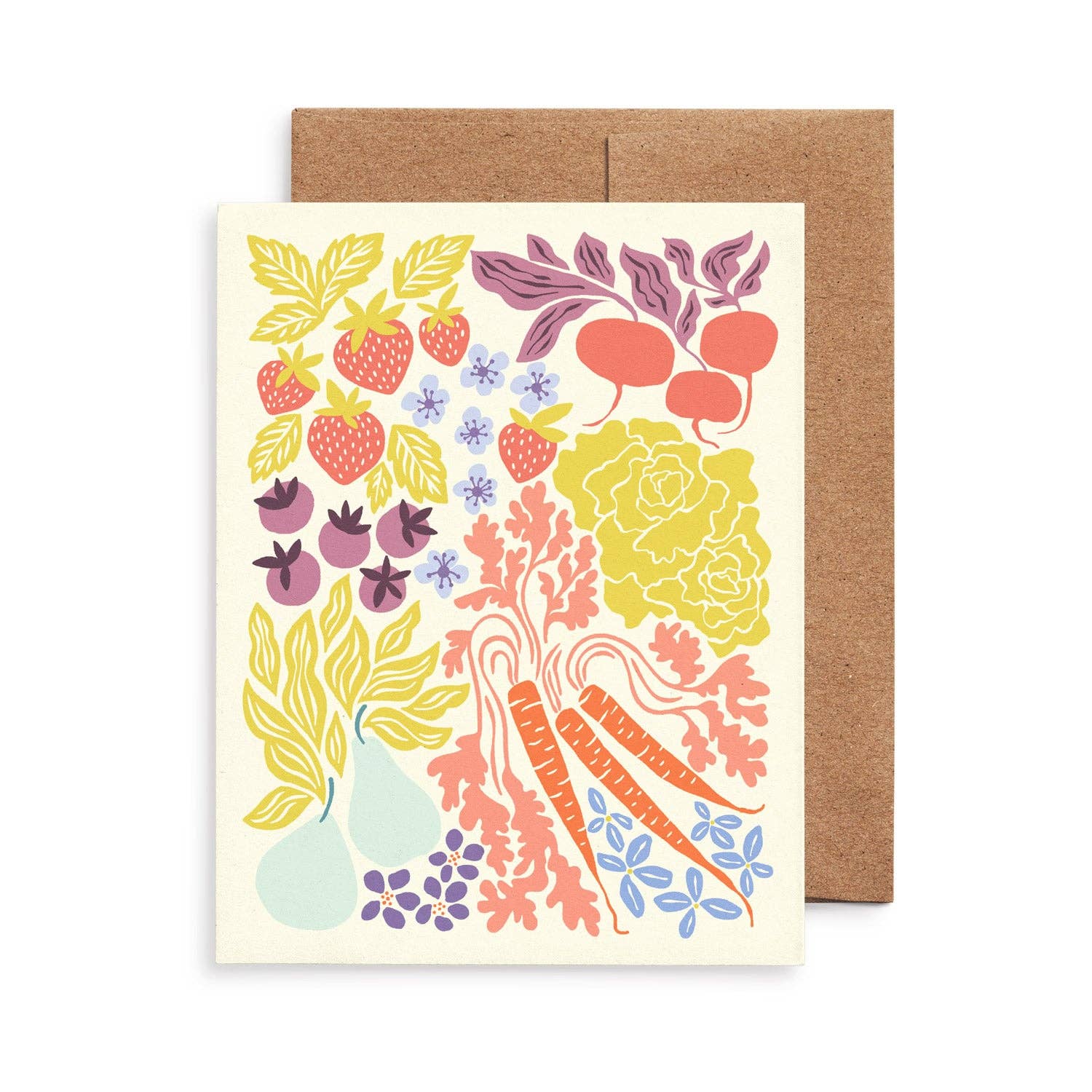 Farmers Market Greeting Card: Original Garden Art, Eco-Friendly