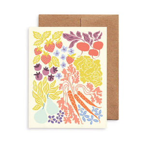 Farmers Market Greeting Card: Original Garden Art, Eco-Friendly