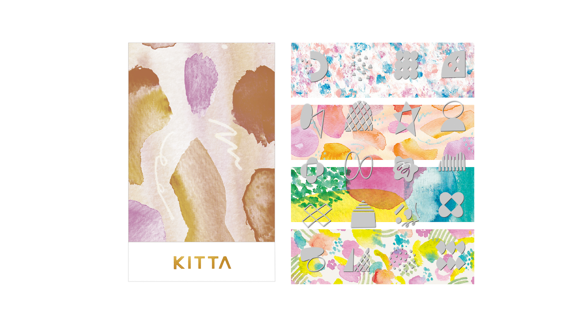 KITTA Portable Washi Decorative Tape -Collage-: Watercolor