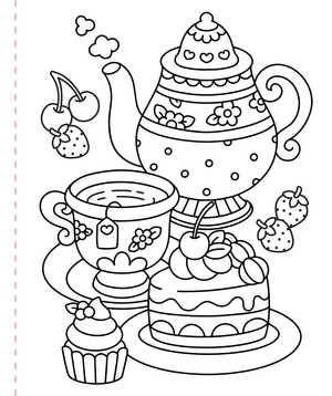 Large Print Coloring Book - Cozy & Comfy