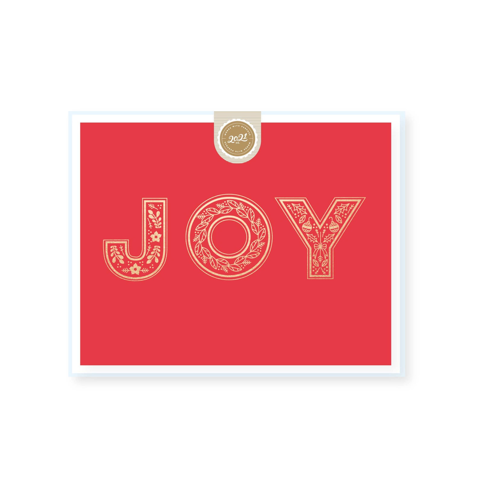 Ornate joy holiday card: Boxed set of 6