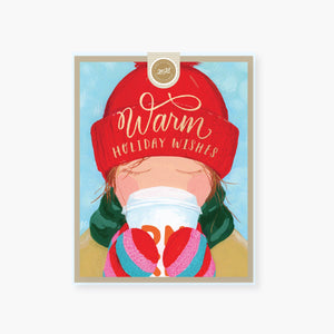 Warm Holiday wishes New England holiday card: Single card