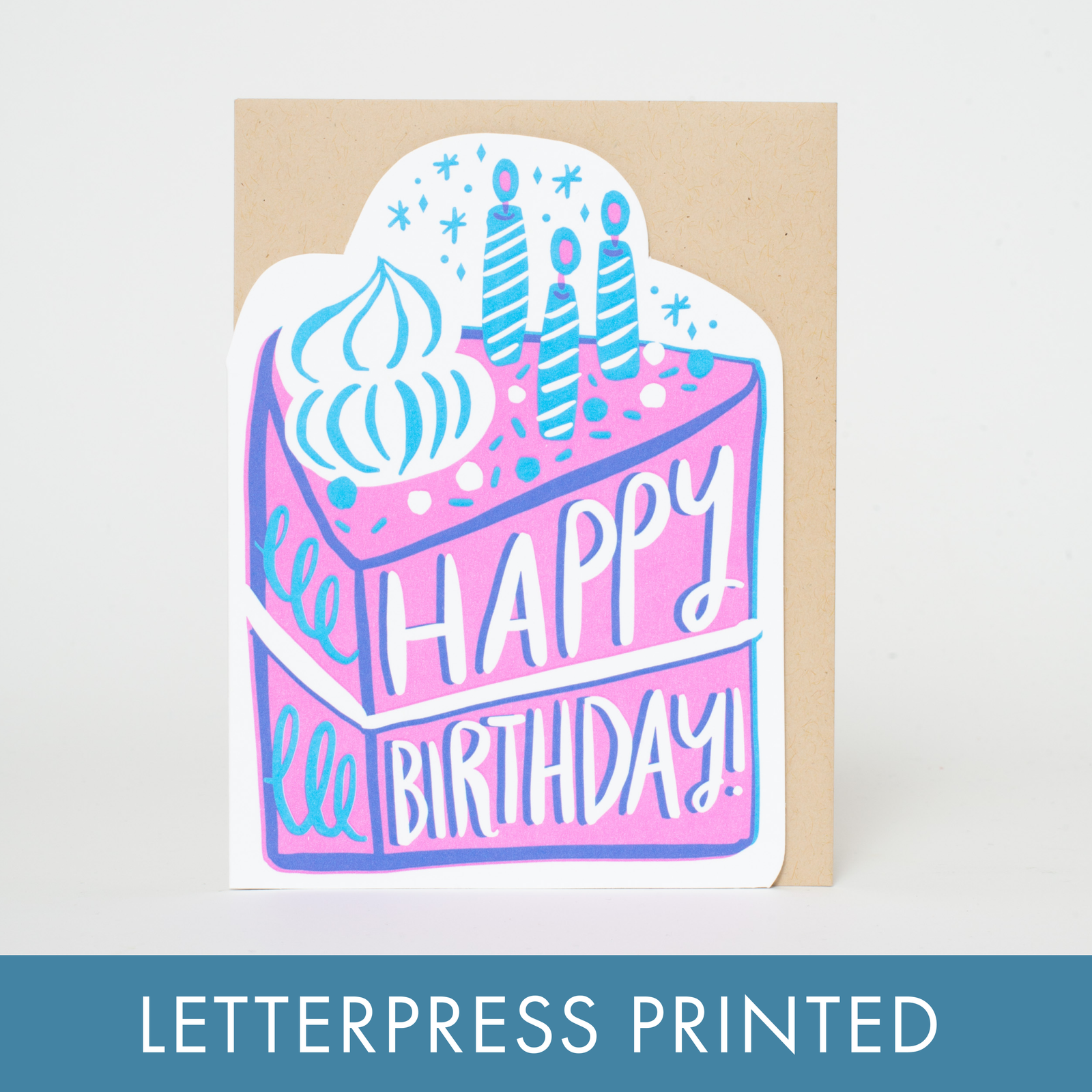 Birthday Cake Die-cut Letterpress Greeting Card by Hello!Lucky