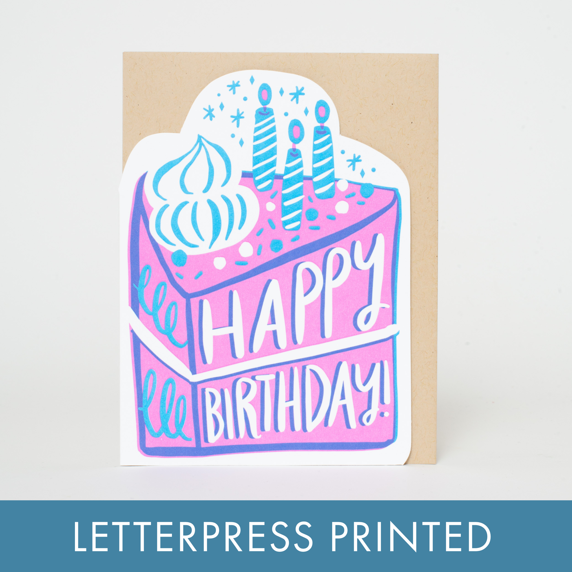 Birthday Cake Die-cut Letterpress Greeting Card by Hello!Lucky
