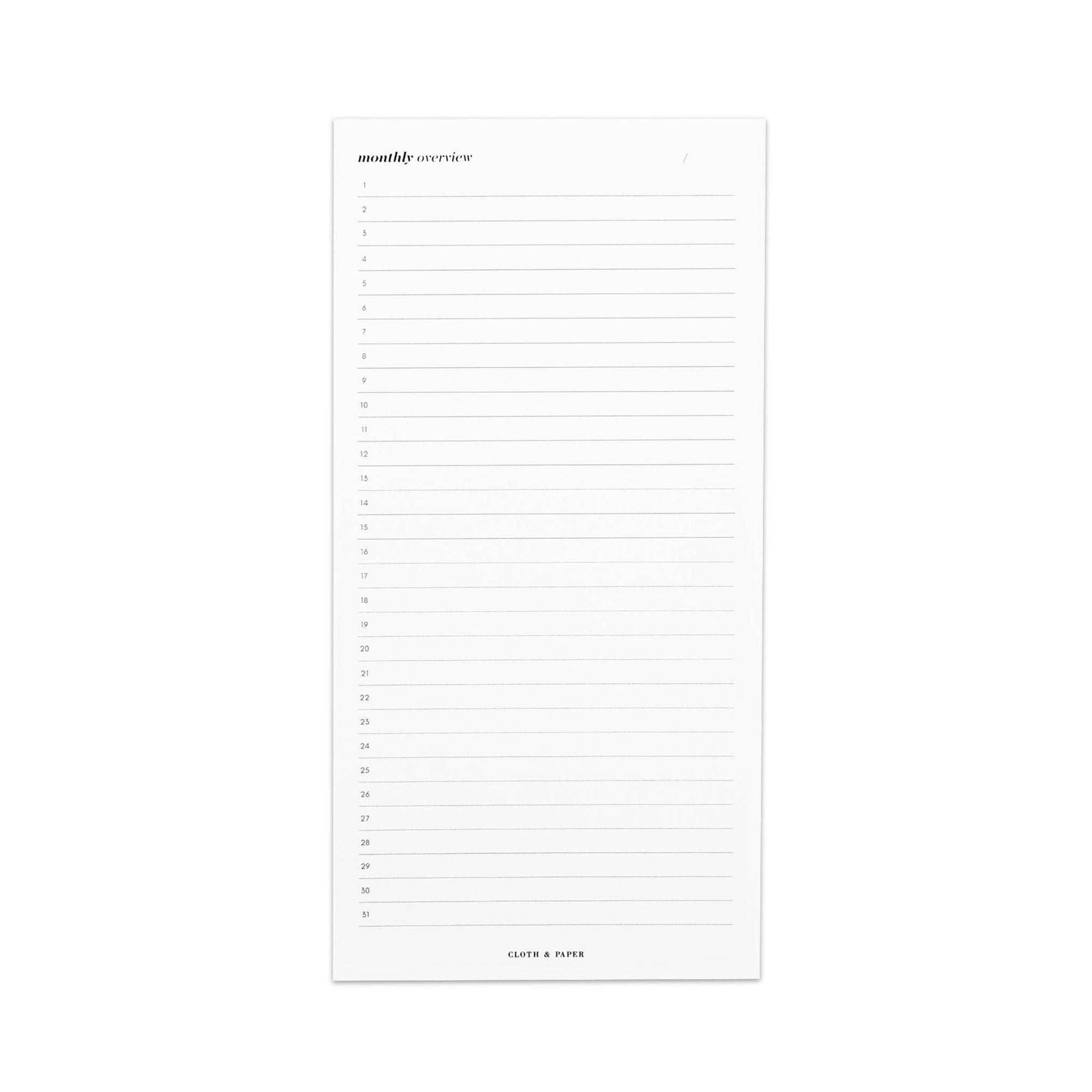 Monthly Notepad: Monthly Notepad