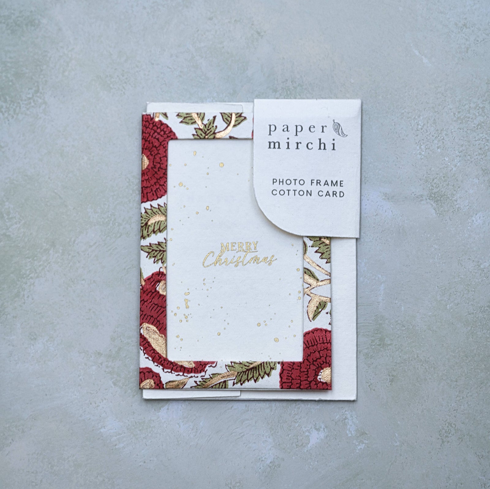 Handmade Photo Frame Greeting Card Marigold Paper Mirchi