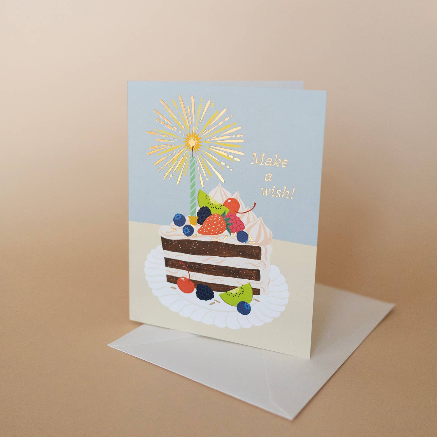 MAKE A WISH BIRTHDAY CAKE | greeting card