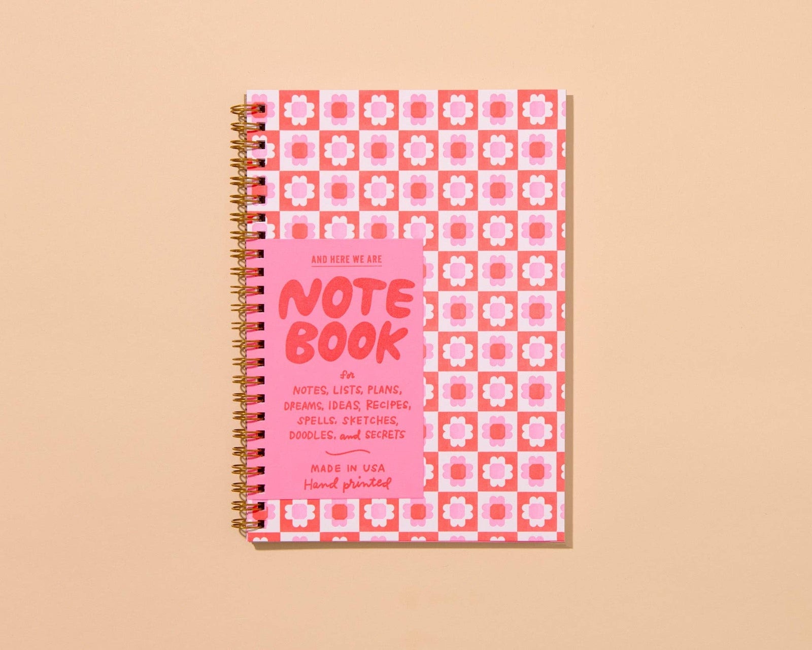 Blume Quilt Floral Letterpress Spiral Notebook- Made in USA - Crafty - Back to School