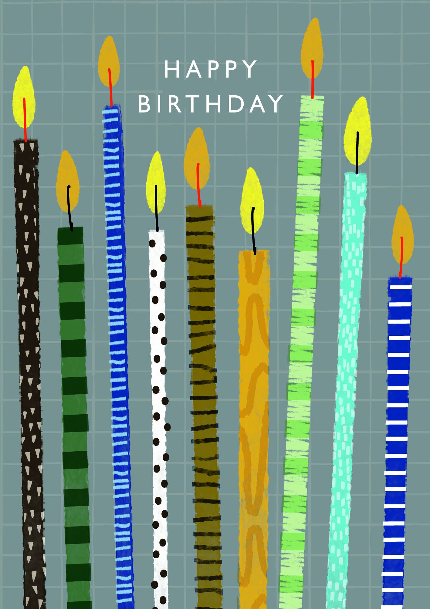 BIRTHDAY GREETING CARD LIT CANDLES L DARRINGTON