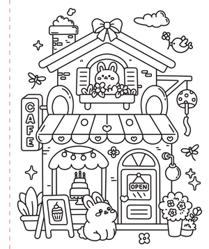 Large Print Coloring Book - Cozy & Comfy