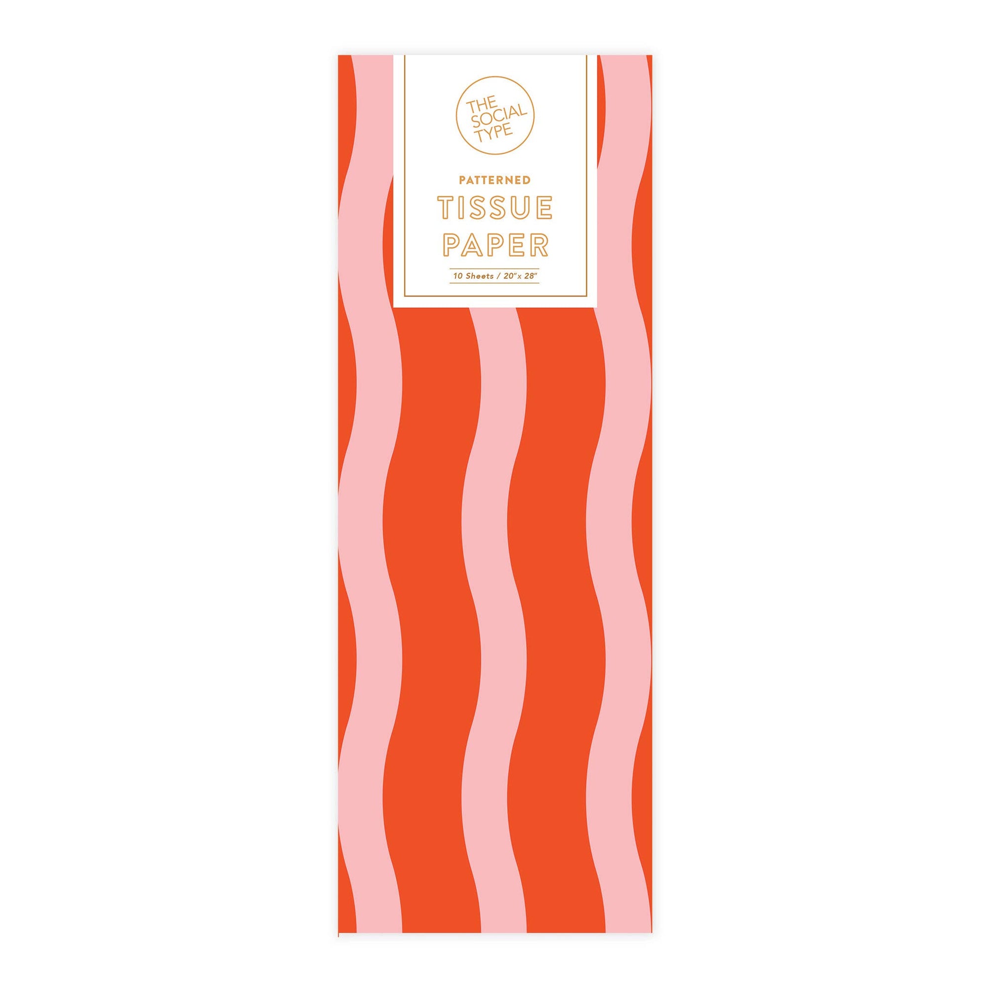 Tangy Red Fussy Stripe Tissue Paper