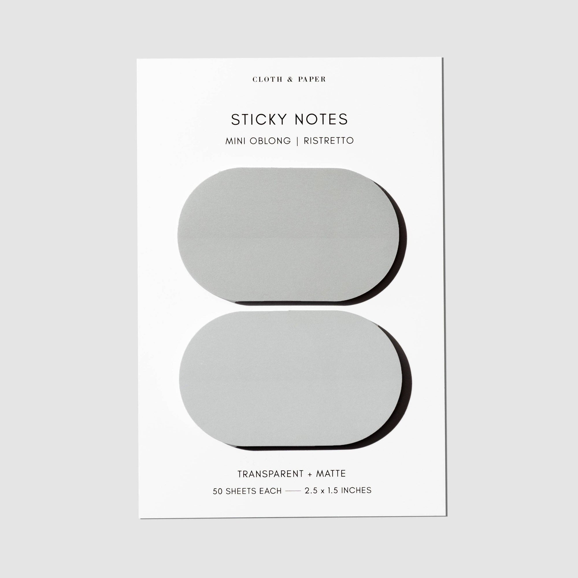 Mini Oblong Sticky Note Set | Ristretto: Ristretto