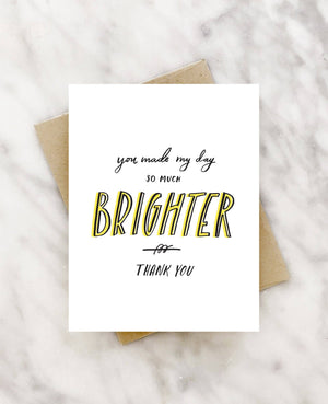 Brighter thank you card: Single card