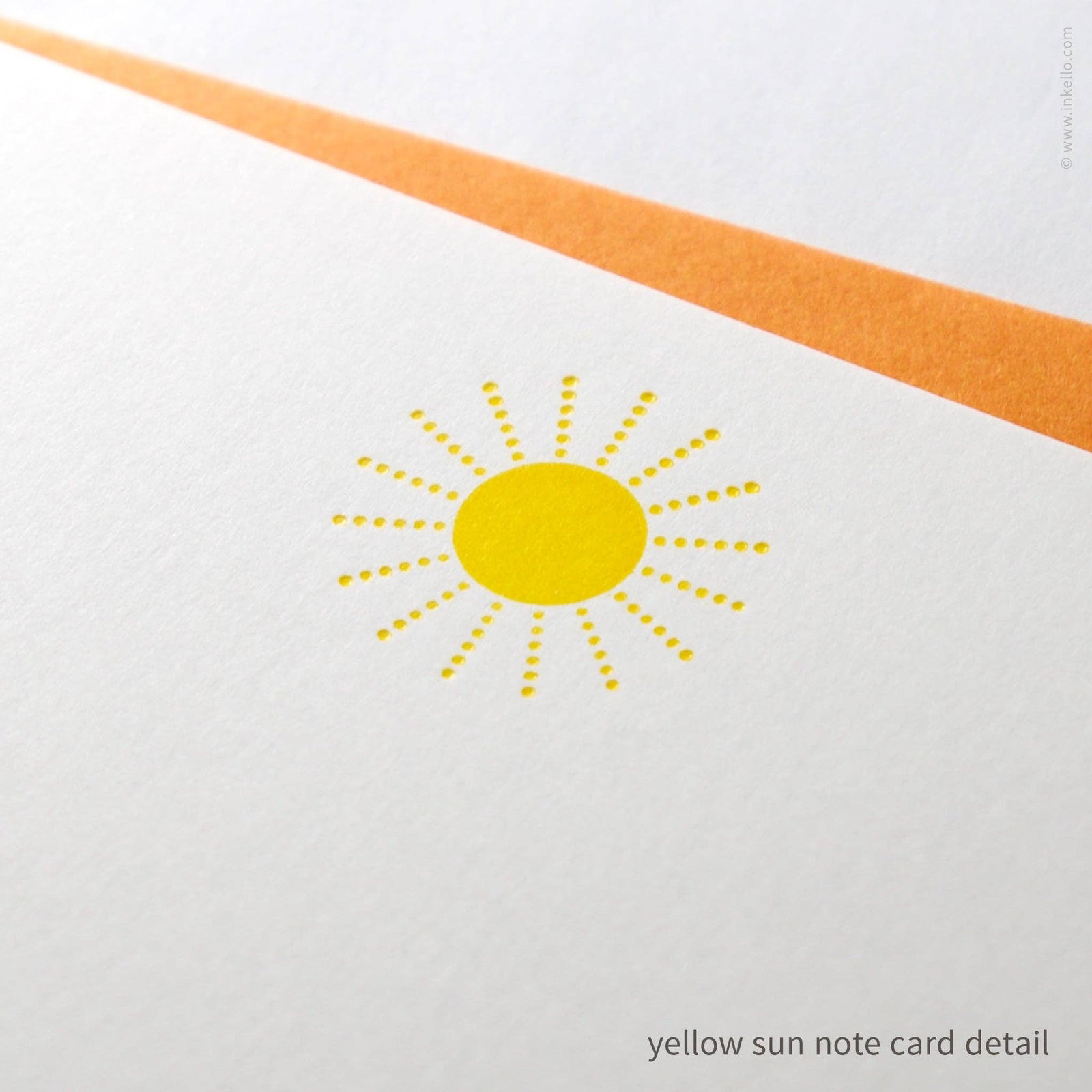 Flat Note Card Set with Yellow Sun (#502)