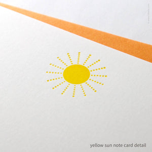 Flat Note Card Set with Yellow Sun (#502)