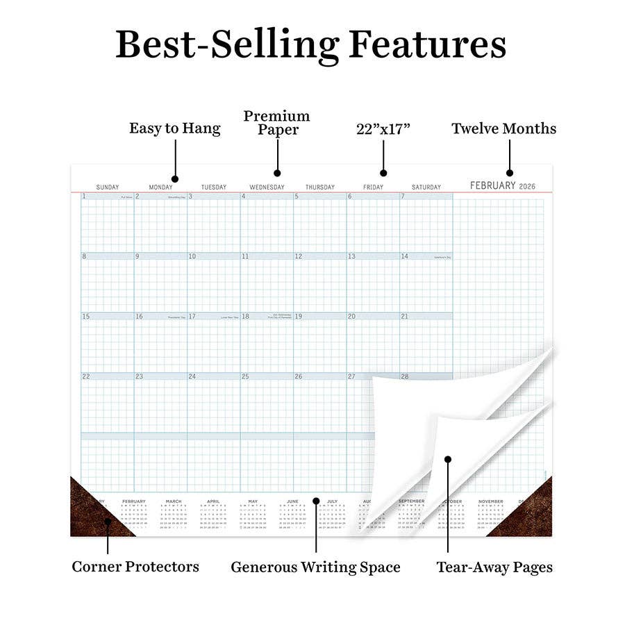 2026 Professional Large Desk Pad Monthly Blotter Calendar