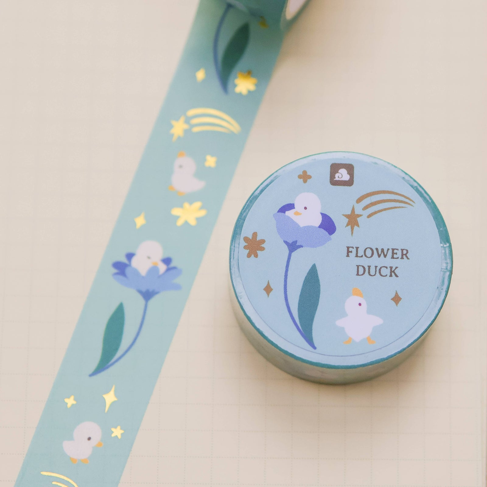 18mm Washi Tape (Foil) - Flower Duck