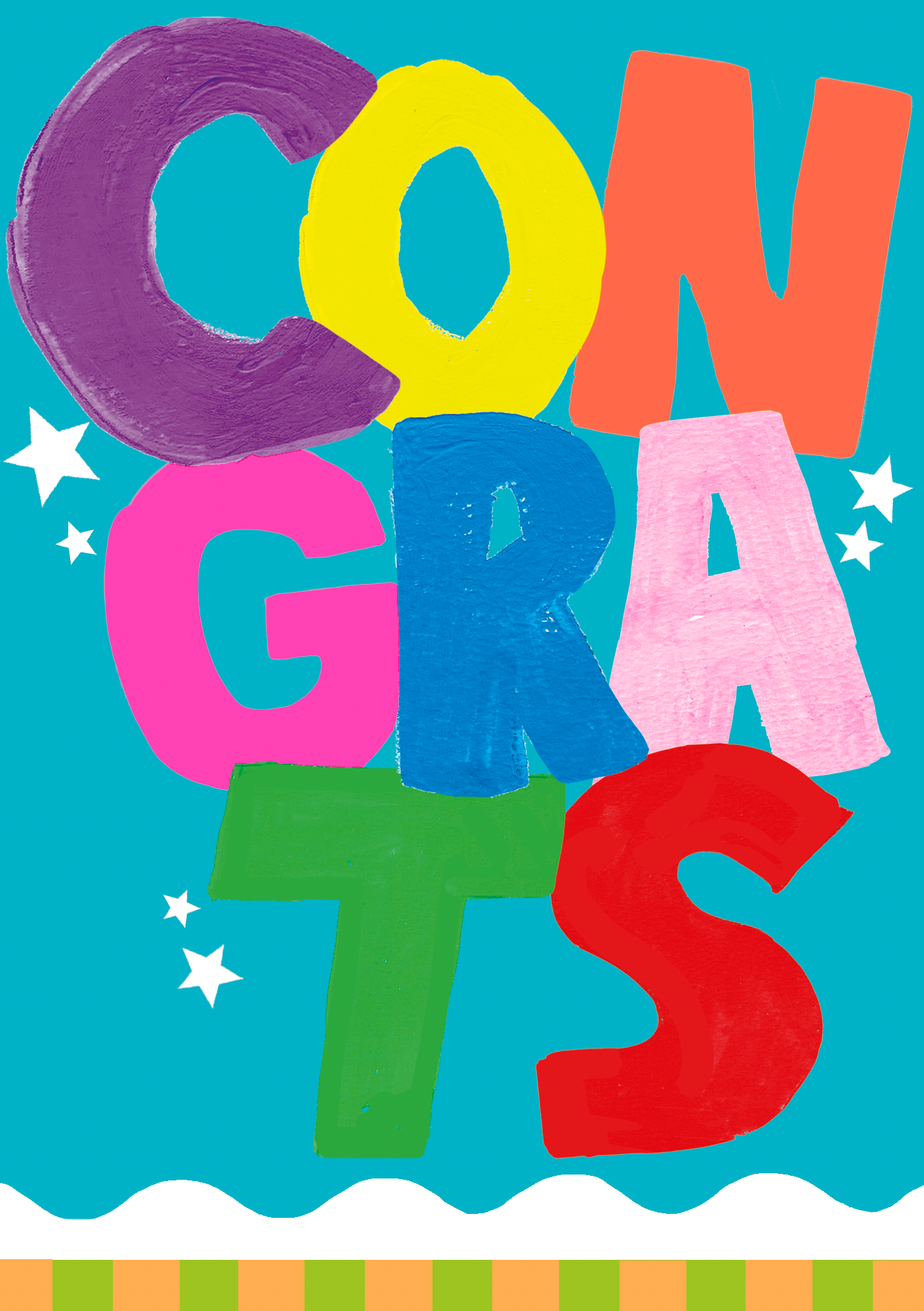 CONGRATULATIONS GREETING CARD PAPER SALAD
