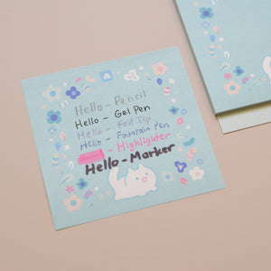 Sticky Notes - Floral White Cat