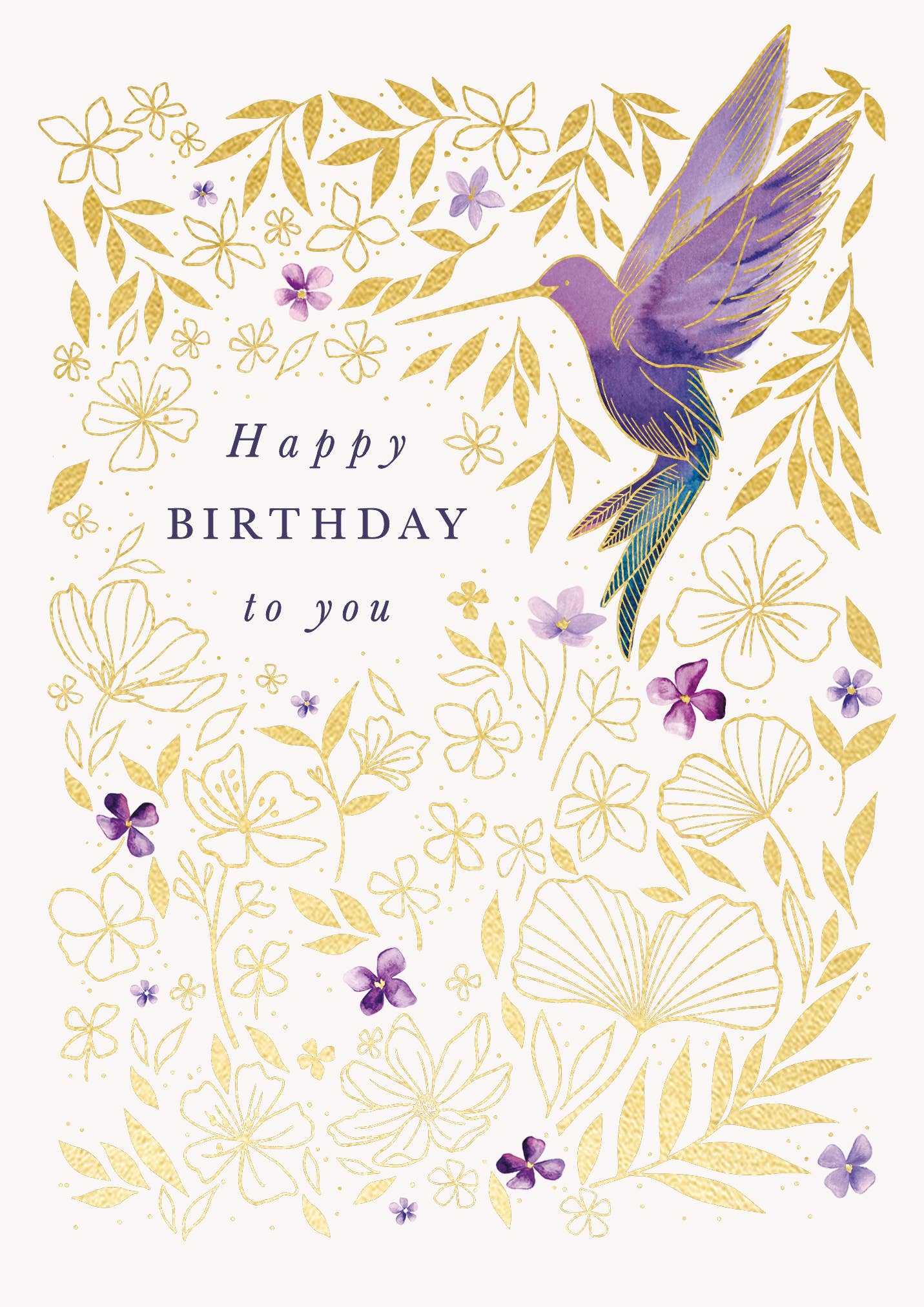 BIRTHDAY GREETING CARD HUMMINGBIRD LING DESIGN