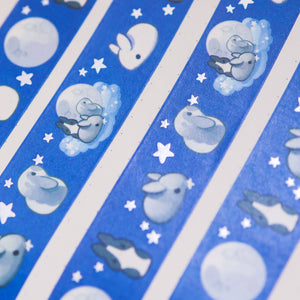 20mm Washi Tape - Silver Moon Rabbit