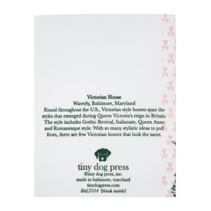Baltimore Maryland | Victorian House card: Pink & green / Individual Card