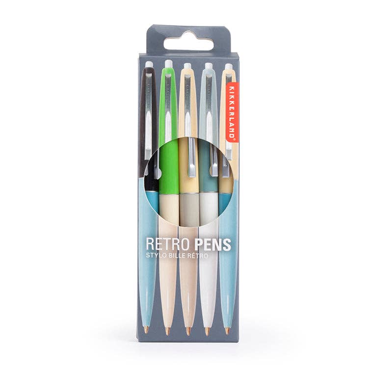 Retro Pens 5 Per Set