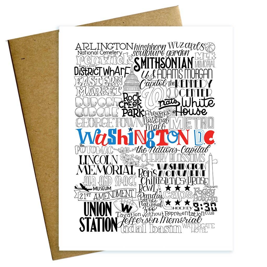 Washington DC Typographic Greeting Card