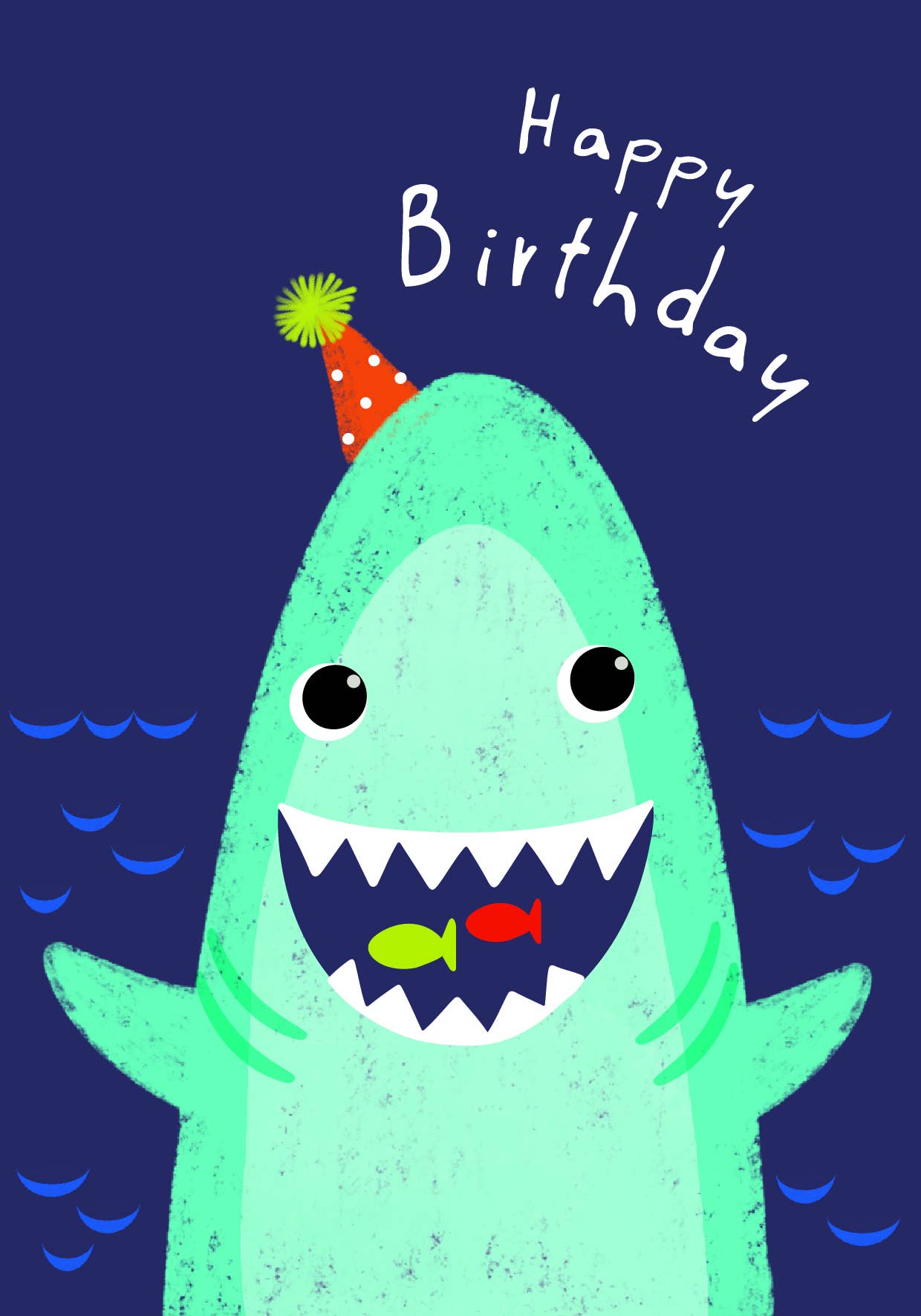 BIRTHDAY SHARK GREETING CARD LAURA DARRINGTON