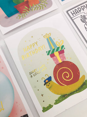 Snail Mail Late Birthday Card