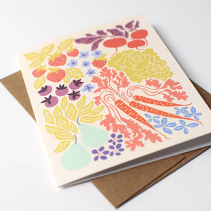 Farmers Market Greeting Card: Original Garden Art, Eco-Friendly